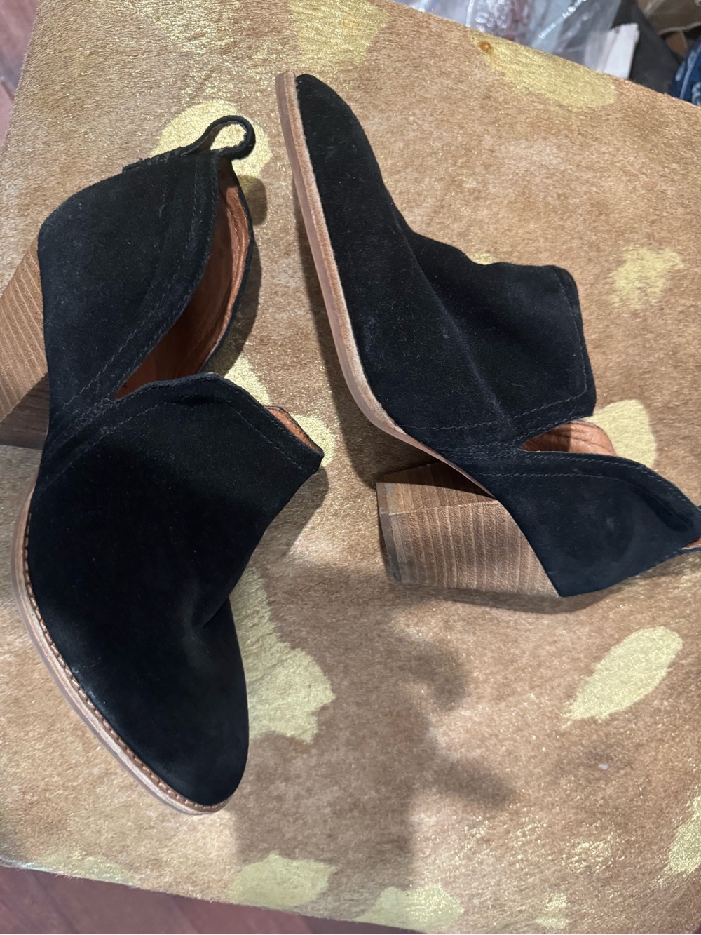 Jeffrey Campbell Cromwell Black Suede Cutout Ankle Booties